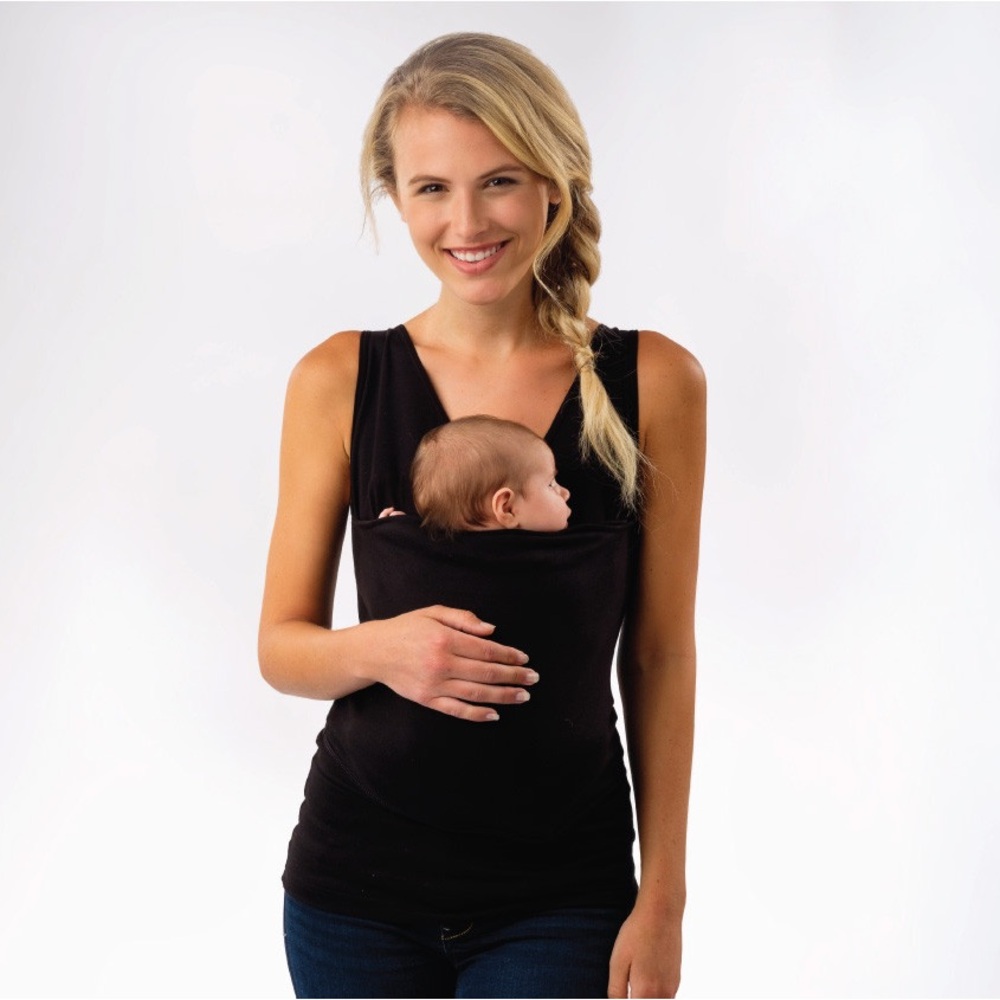 Lalabu Baby Wearing Soothe Tank Top Shirt Black Size Small